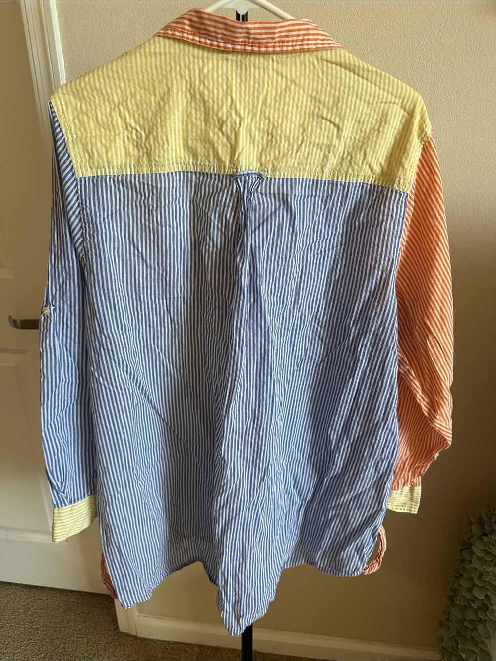 100% Cotton Multi-Stripe Lounge Wear Set: Button-Up Shirt and Shorts!!! - Picture 3 of 9